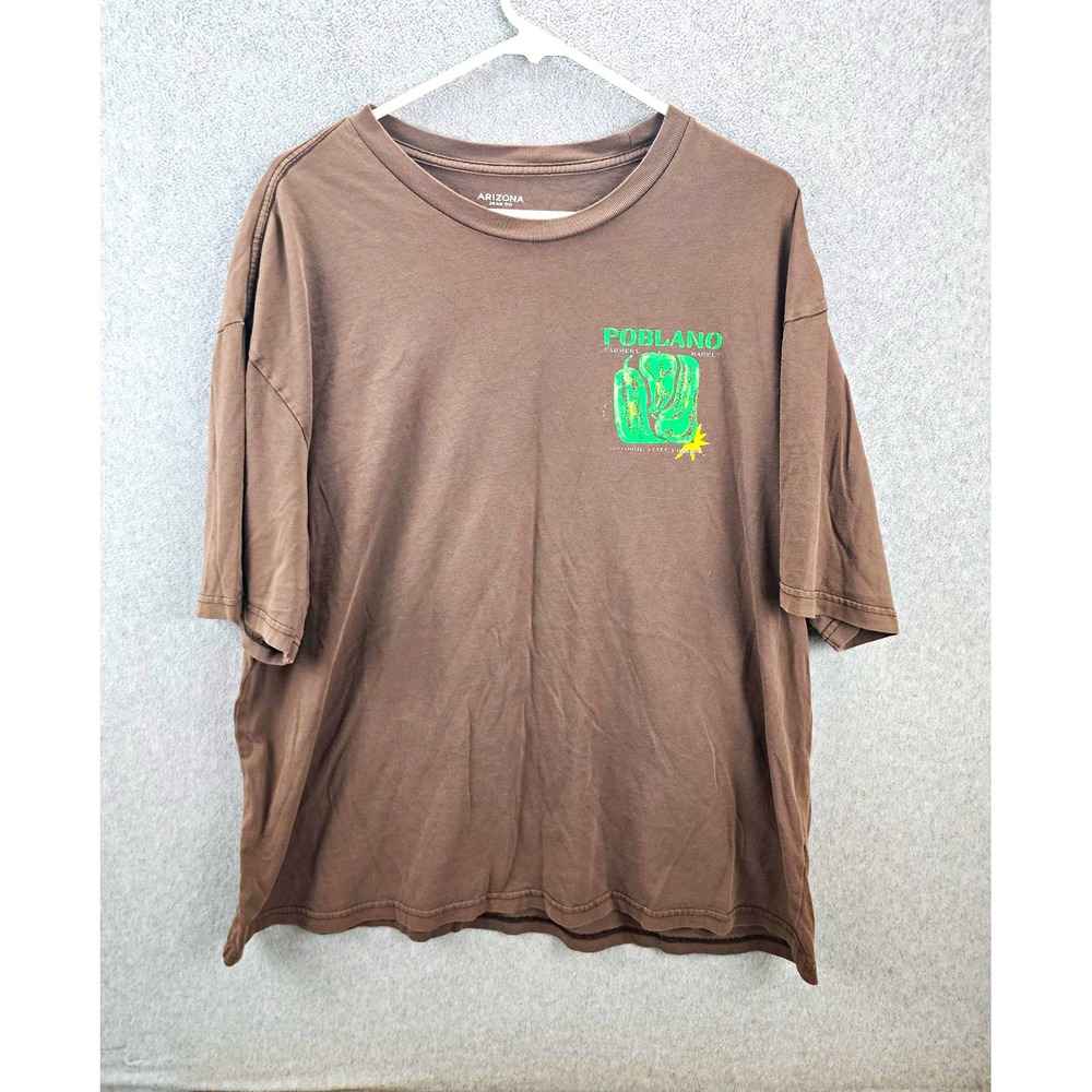 Arizona Jean Co XL Brown Poblano Farmers Market Graphic Crew T-Shirt